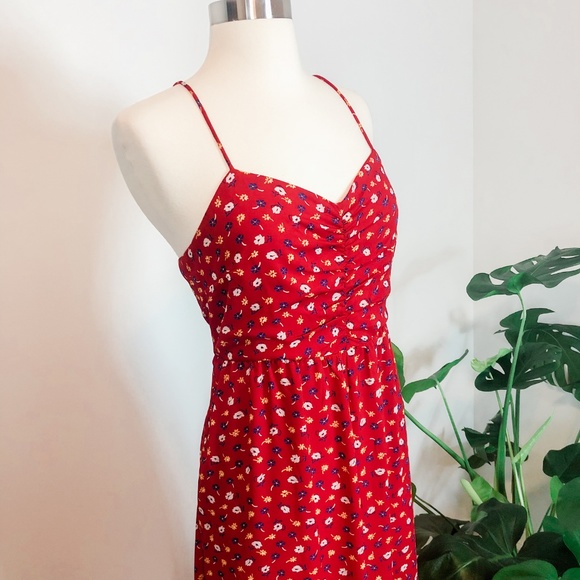 NEW Madewell wide-leg red ditsy floral jumpsuit - Picture 4 of 8
